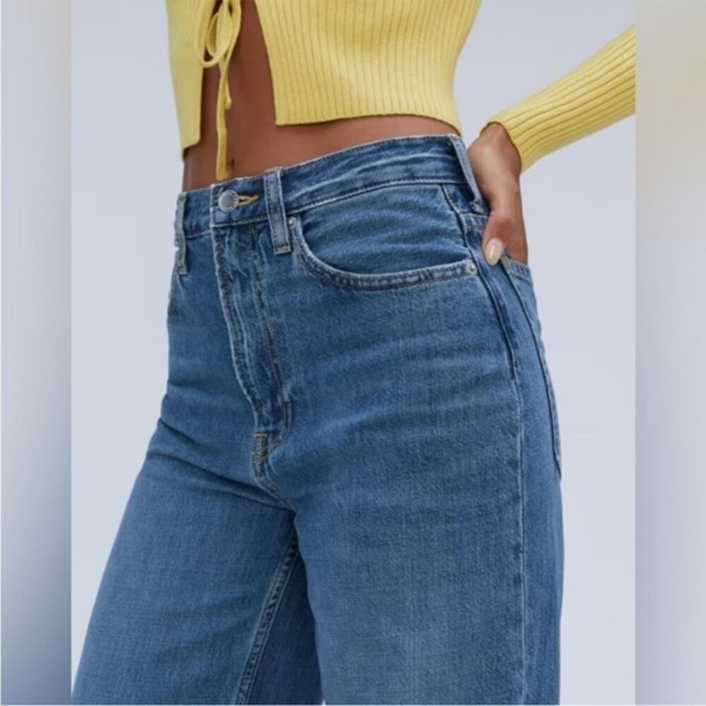 Everlane high rise wide leg baggy blue jeans size 32 - Picture 2 of 9